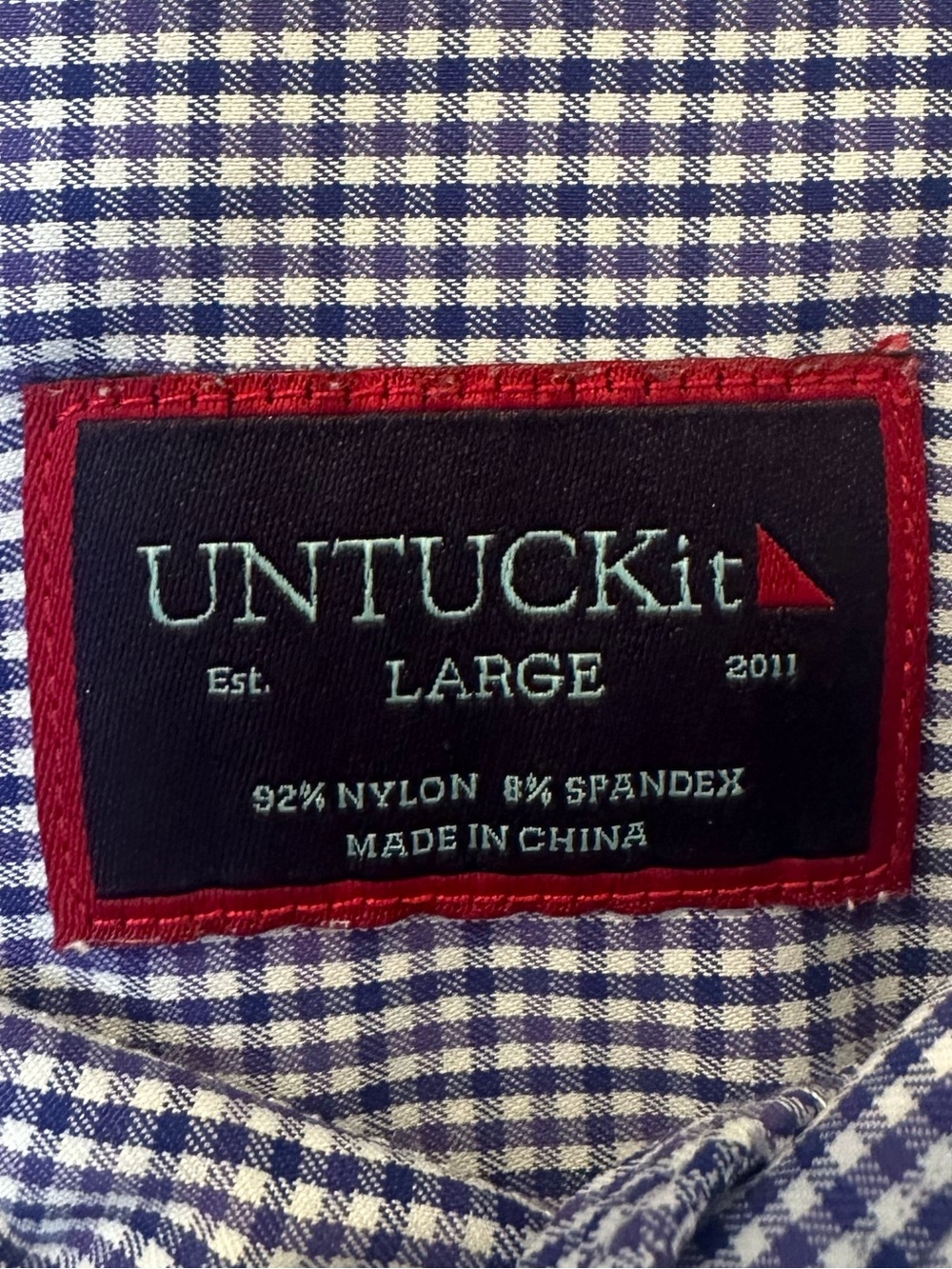 UNTUCKit Large Shirt - Navy Purple White Check
